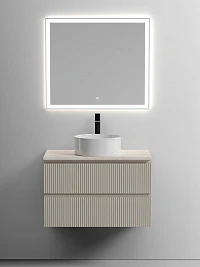 Мебель для ванной Sancos Snob T 80 подвесная, столешница kreman, Beige Soft (с отверстием под смеситель)