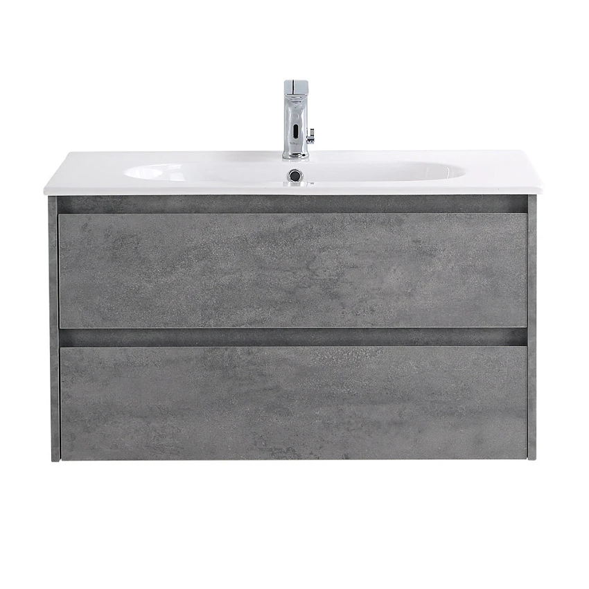 Тумба для комплекта Belbagno Kraft 80 подвесная, 2 ящика, Cemento Grigio
