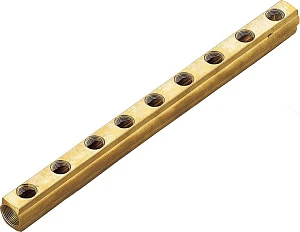 Коллектор Tiemme 1&quot; х 1/2&quot;, латунный, 9 выходов