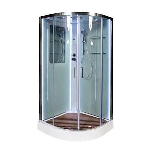 Душевая кабина AvaCan A01LEDKN, 100х100х220 см, стекло прозрачное, профиль хром