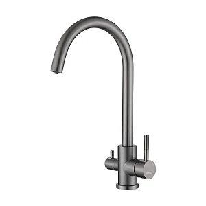 Смеситель для кухонной мойки Haiba HB43828-3 оружейная сталь