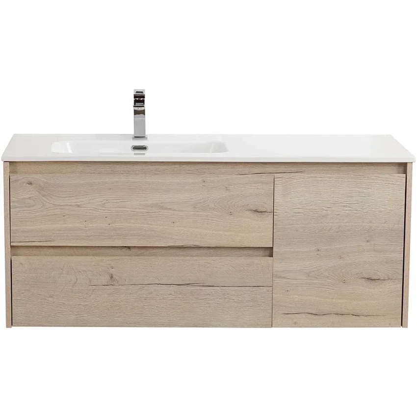 Тумба с раковиной Belbagno Kraft 120 L подвесная, Rovere Galifax Bianco