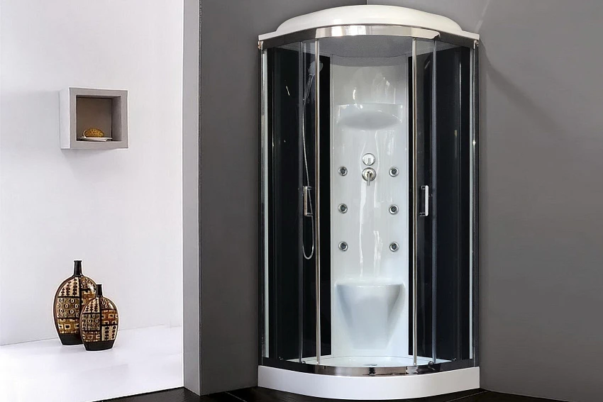 Душевая кабина Royal Bath RB 100HK7-BT-CH 100х100 (черное/прозрачное)