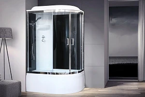 Душевая кабина Royal Bath RB 8120BK6-BT-CH 120x80 (черное/прозрачное) левая