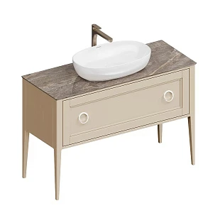Тумба с раковиной и столешницей Kerama Marazzi Plaza Classic 120 напольная, 1+1 ящик, капучино