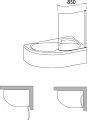 Шторка на ванну Ravak Rosa CVSK1 140/150 R Transparent, профиль белый - превью 2
