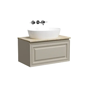 Тумба со столешницей Sancos Very 80 подвесная, столешница kreman, Beige Soft (без отверстия под смеситель)