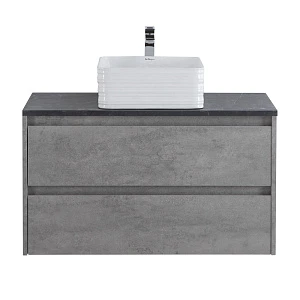 Тумба со столешницей Belbagno Kraft 90 подвесная, 2 ящика, Cemento Grigio