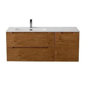 Тумба с раковиной BelBagno Etna 120 L подвесная, 2 ящика, 1 дверца, Rovere Nature