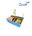 Мойка кухонная Ceruttispa Gloria Pro CT11109 75х46 многофункциональная, nano gold - превью 1