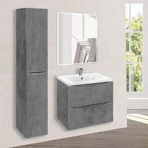 Мебель для ванной Vincea Mia 600 подвесная, 2 ящика, Beton