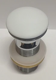 Донный клапан для раковины CeramaLux RD001 белый, с переливом