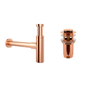 Акционный набор 2 в 1 Wellsee Drainage System 182122001, сифон для раковины, донный клапан, розовое