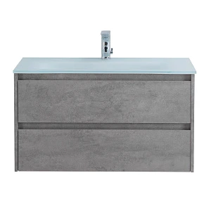 Тумба с раковиной Belbagno Kraft 90 подвесная, 2 ящика, Cemento Grigio (раковина BB910/465-LV-VTR-BO)