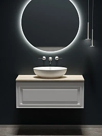 Мебель для ванной Sancos Very 100 подвесная, столешница kreman, Bianco (без отверстия под смеситель)