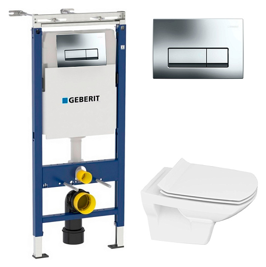 Комплект  Унитаз подвесной Cersanit Carina new clean on slim lift + Инсталляции Geberit 458.125.21.1