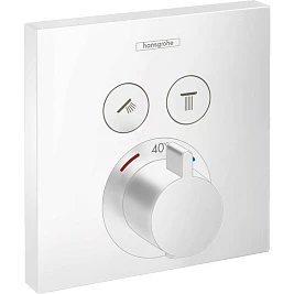 Термостат Hansgrohe ShowerSelect 15763700 для душа, на 2 потребителя, белый матовый