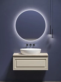 Мебель для ванной Sancos Very 100 подвесная, столешница kreman, Beige Soft (без отверстия под смеситель)
