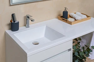 Тумба с раковиной Aquanet Токио 110 L напольная (1 ящик, 2 дверцы)