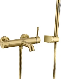 Смеситель Boheme Uno 463-MG для ванны с душем, золото матовое