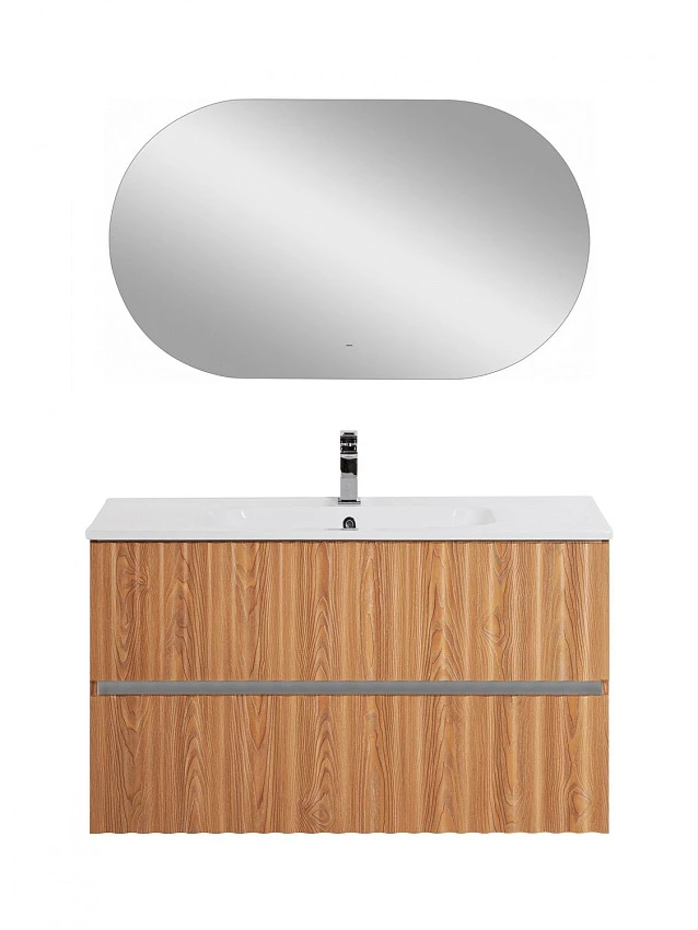 Мебель для ванной Art&Max Elegant 100 подвесная, 2 ящика, с LED подсветкой ручек, бран
