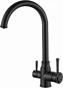 Смеситель Steel Hammer SH 763 INOX GRAFIT PVD для кухонной мойки, черный