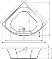 Акриловая ванна Riho Atlanta 140x140 см BB7000500000000 - превью 1
