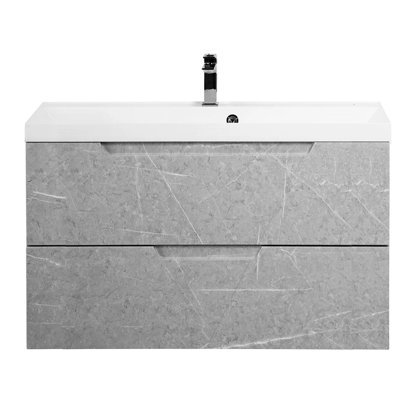 Тумба с раковиной BelBagno Vittoria 100 подвесная, 2 ящика, Toros Bianco (раковина BB1000/450-LV-MR-AST)