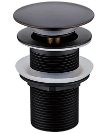Донный клапан для раковины Boheme Black 612-B/2 с переливом, черный