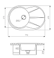 Мойка кухонная Zigmund & Shtain KREIS OV 770 B черный базальт - превью 2