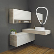 Мебель для ванной Comforty Клеон 120 с R белой столешницей, дуб дымчатый (раковина Comfortу 9110)
