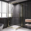 Душевой уголок Veconi Premium Trento PTC-20G 100x80x200 см, профиль брашированное золото, стекло прозрачное - превью 1