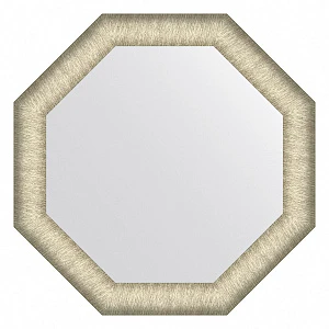 Зеркало в багетной раме EVOFORM OCTAGON BY 7428 брашированное серебро 59 мм 55x55