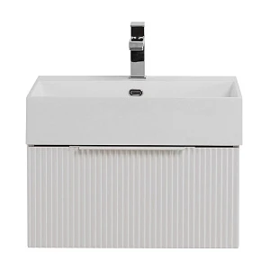 Тумба с раковиной Cezares Premium 50 подвесная, 1 ящик, Plisse Bianco Opaco