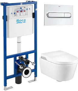 Комплект инсталляция Roca DUPLO WC 890090020 + унитаз Roca Inspira in-wash + Кнопка Roca PL1 Dual
