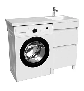 Тумба с раковиной Iddis Optima Home 110 R для стиральной машины, с ящиками