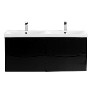 Тумба с раковиной BelBagno Marino-Cer 120 подвесная, Nero Lucido