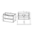 Тумба для комплекта Vincea Paola 1000 подвесная, 2 ящика, Beton - превью 2