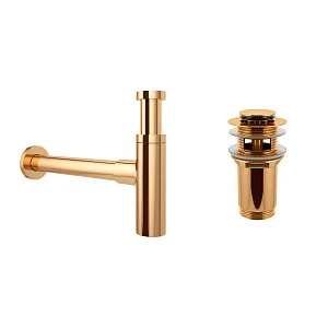 Акционный набор 2 в 1 Wellsee Drainage System 182121001, сифон для раковины, донный клапан, золото