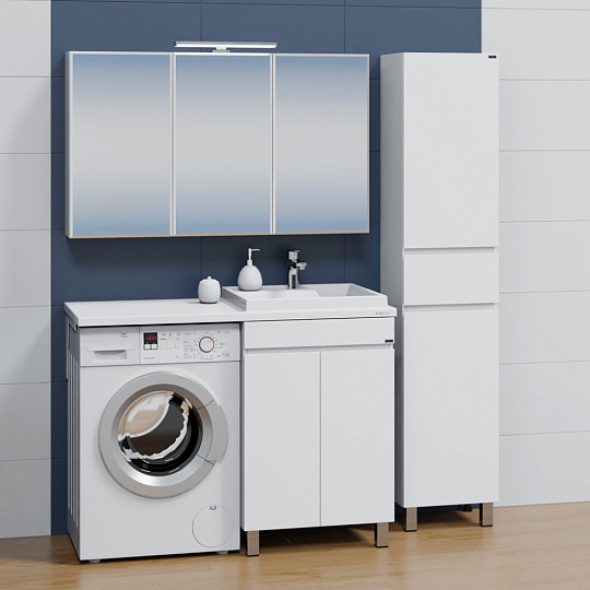 Мебель для ванной СанТа Марс 59 R напольная с дверками белая над стиральной машиной
