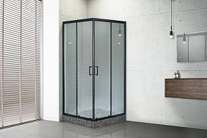 Душевой уголок Royal Bath RB HPD-C-BL 100х100х185 стекло матовое, профиль черный
