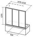 Шторка на ванну Ravak AVDP3-160 Transparent, профиль белый - превью 2