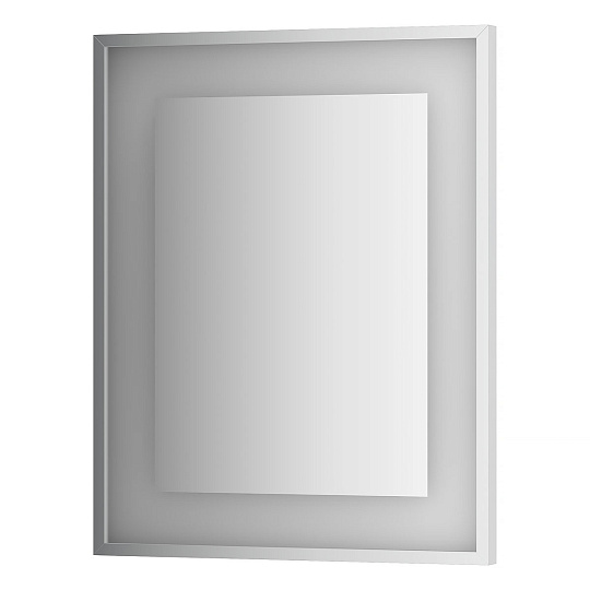 Зеркало EVOFORM LEDSIDE BY 2201 в багетной раме со светильником 60x75 см серое