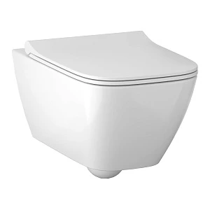 Унитаз подвесной Geberit Smyle Square 500.685.01.1 безободковый Rimfree, с микролифтом