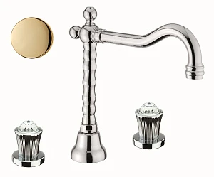 Смеситель Fiore Venere Sky Swarovski 13OO0637 для раковины с донным клапаном золото