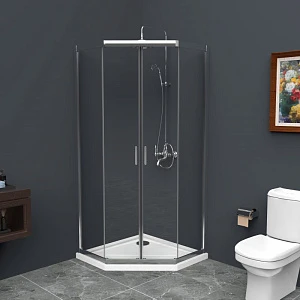 Душевой уголок BelBagno Uno P-2 100x100x195 профиль хром, стекло прозрачное