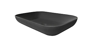 Раковина накладная Acquabella On-Top Rectangle Slate Negro 580х380, черный