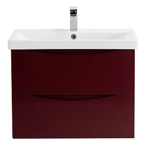 Тумба с раковиной BelBagno Marino-Cer 70 подвесная, 2 ящика, Bordo Lucido