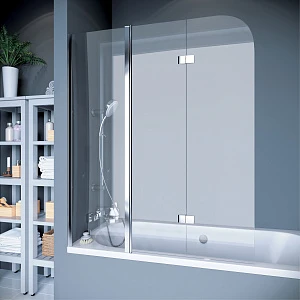 Шторка на ванну Koller Pool Waterfall Line QP96 150х140 L стекло рифленое, профиль хром