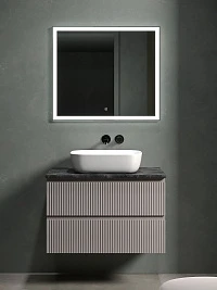Мебель для ванной Sancos Snob R 80 подвесная, столешница black sky, Doha Soft (без отверстия под смеситель)